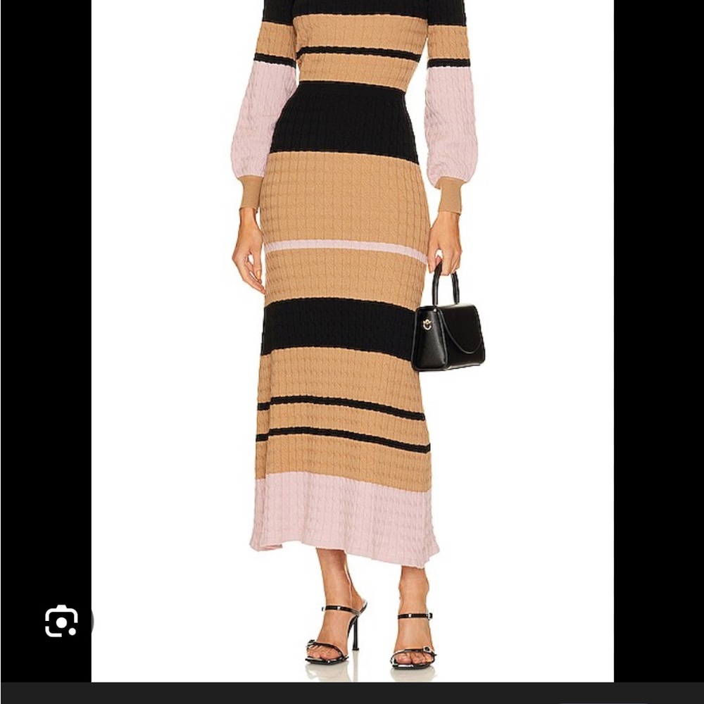 Favorite Daughter The Off The Shoulder Dress in striped sand